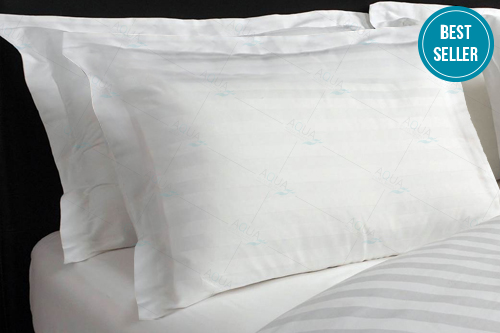 Pillow Case-White Strip  with 2 inches border