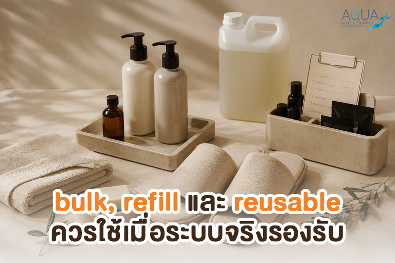 bulk refill และ reusable สำหรับเพิ่มมูลค่าห้องพักโดยไม่ขึ้นราคา 