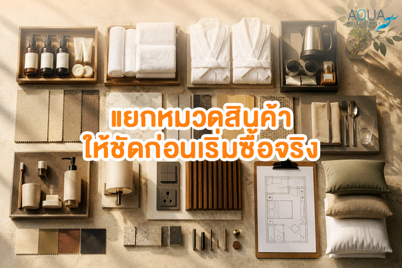 ตารางแผนจัดซื้ออุปกรณ์โรงแรมตามหมวดสินค้าและรอบการใช้งาน